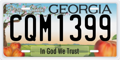 GA license plate CQM1399