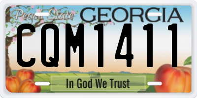 GA license plate CQM1411