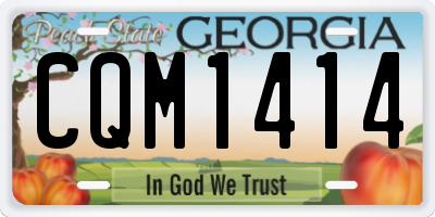 GA license plate CQM1414