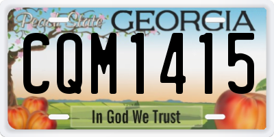 GA license plate CQM1415