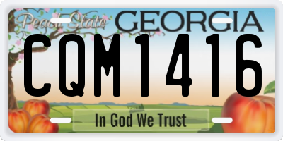 GA license plate CQM1416