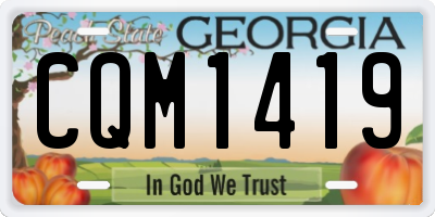 GA license plate CQM1419