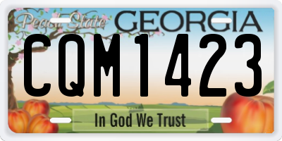 GA license plate CQM1423