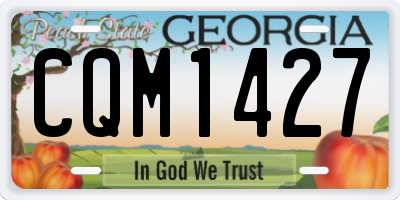 GA license plate CQM1427