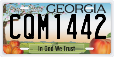 GA license plate CQM1442
