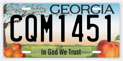 GA license plate CQM1451