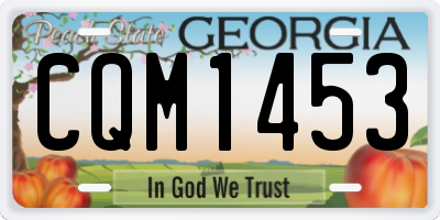 GA license plate CQM1453