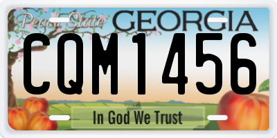 GA license plate CQM1456