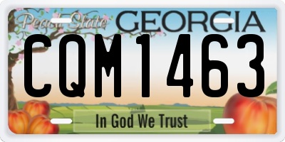GA license plate CQM1463