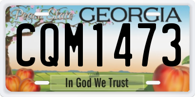 GA license plate CQM1473