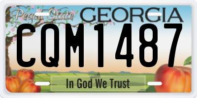 GA license plate CQM1487