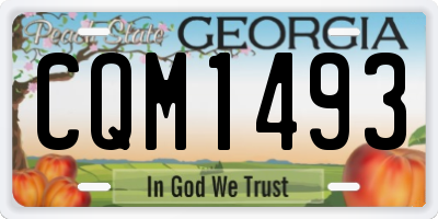 GA license plate CQM1493