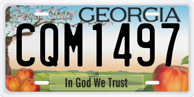 GA license plate CQM1497
