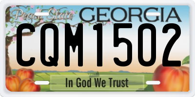 GA license plate CQM1502