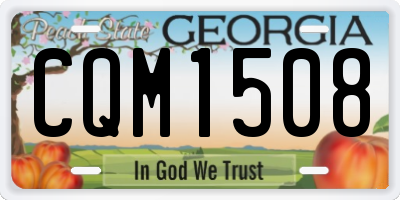 GA license plate CQM1508