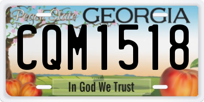 GA license plate CQM1518