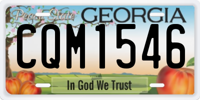 GA license plate CQM1546