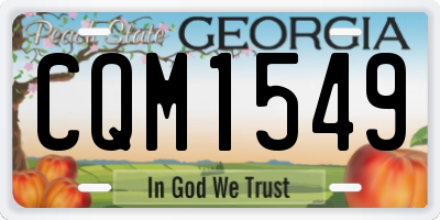 GA license plate CQM1549