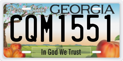 GA license plate CQM1551