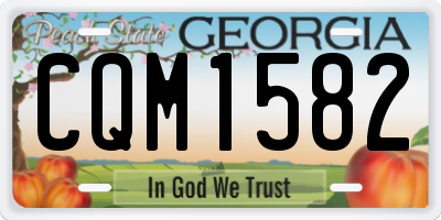 GA license plate CQM1582
