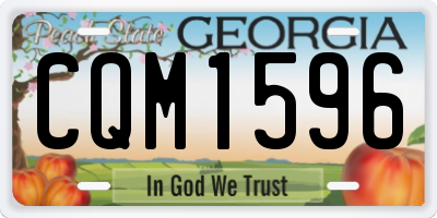 GA license plate CQM1596