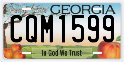 GA license plate CQM1599