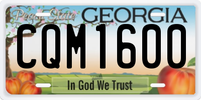 GA license plate CQM1600