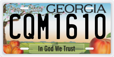 GA license plate CQM1610