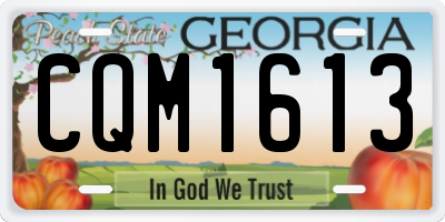 GA license plate CQM1613