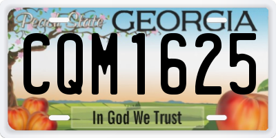 GA license plate CQM1625