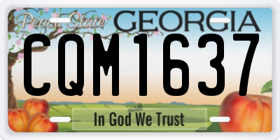 GA license plate CQM1637