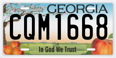 GA license plate CQM1668