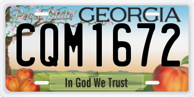 GA license plate CQM1672