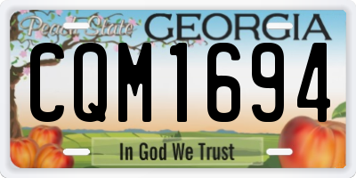 GA license plate CQM1694