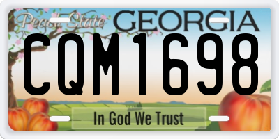 GA license plate CQM1698