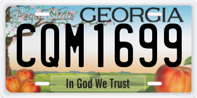 GA license plate CQM1699