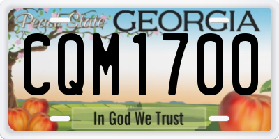 GA license plate CQM1700