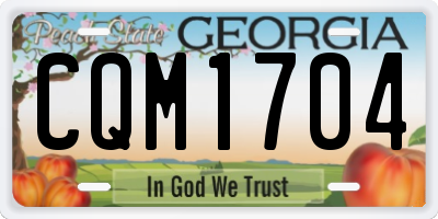GA license plate CQM1704