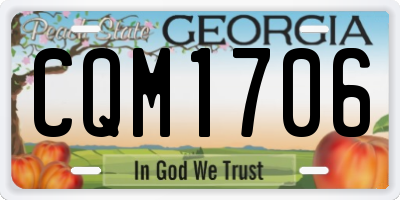 GA license plate CQM1706