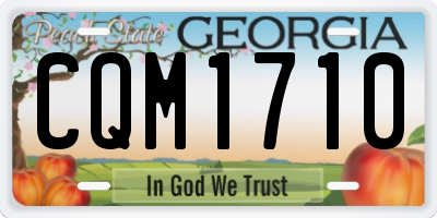GA license plate CQM1710