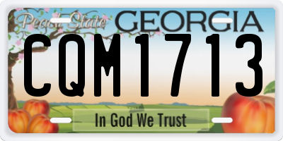 GA license plate CQM1713