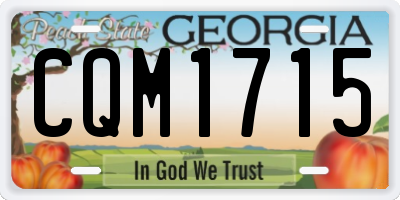 GA license plate CQM1715