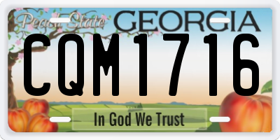 GA license plate CQM1716