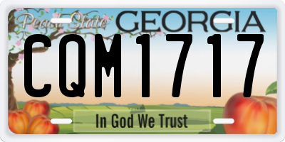 GA license plate CQM1717