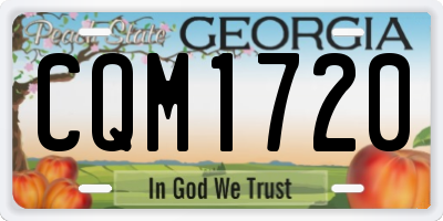 GA license plate CQM1720