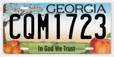 GA license plate CQM1723