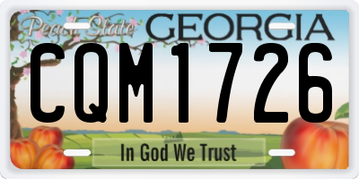GA license plate CQM1726