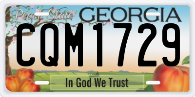 GA license plate CQM1729
