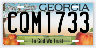 GA license plate CQM1733
