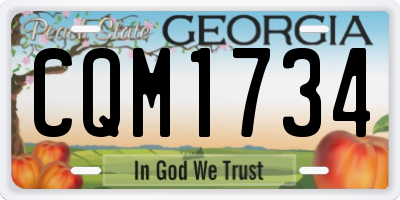 GA license plate CQM1734